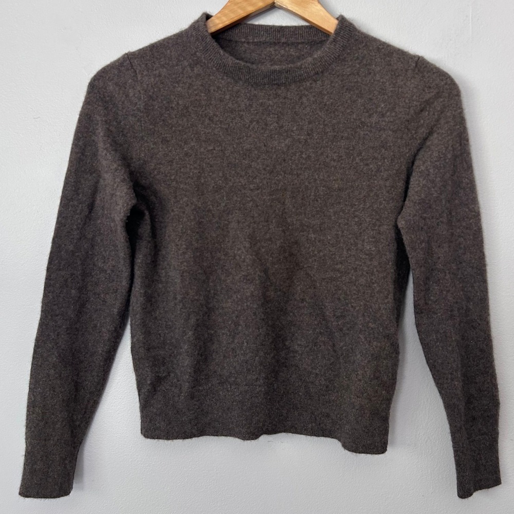 Quince Sweater Womens XS Brown 100% Mongolian Cashmere Crew Neck Pullover